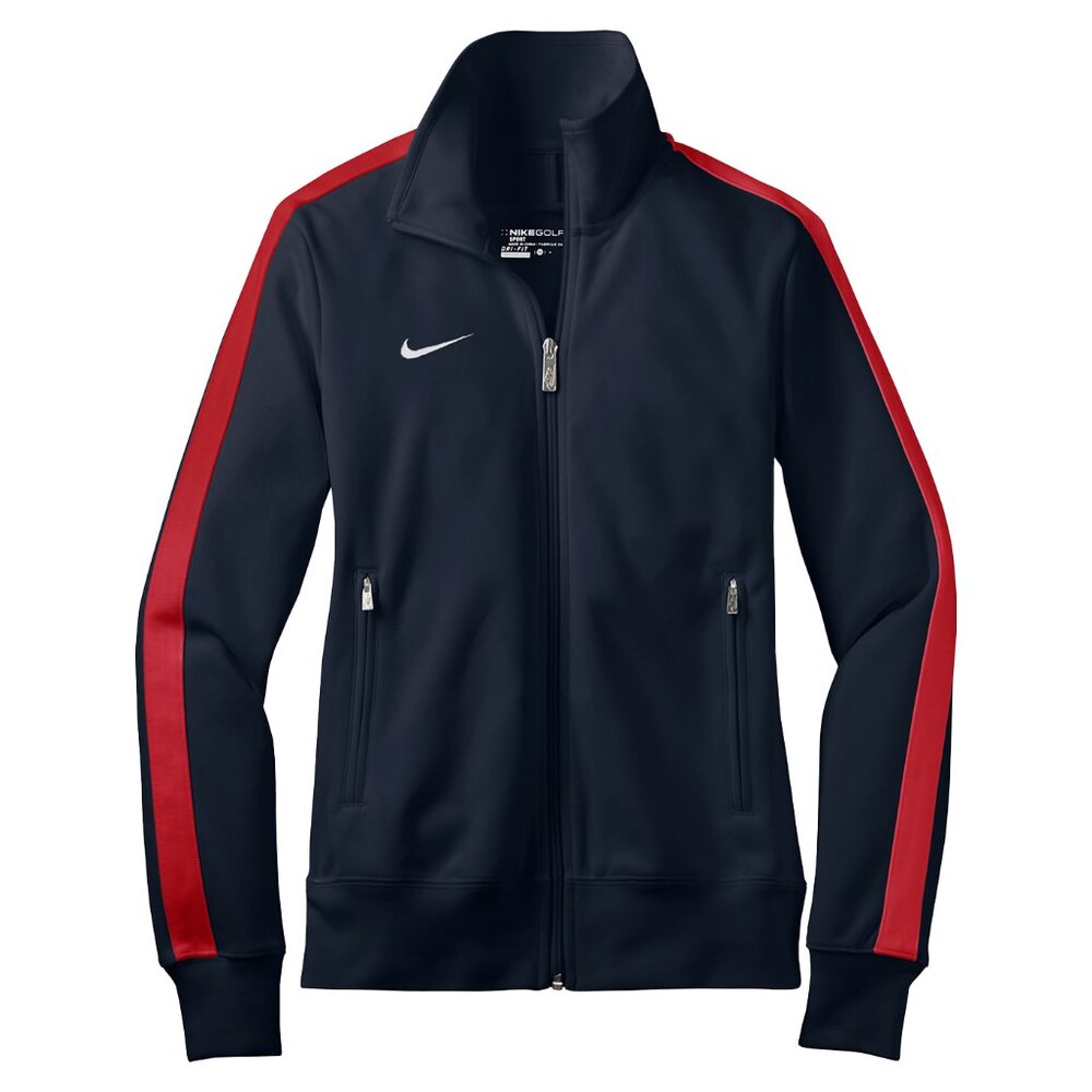 Ladies Nike Full zip Golf Track Jacket Navy with red stripe - Picture 3 of 6